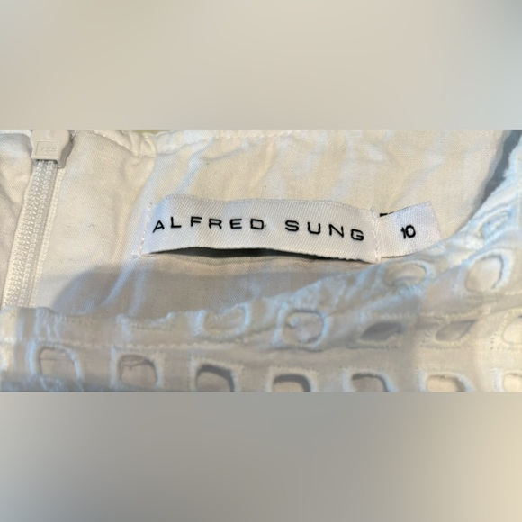 Alfred Sung Eyelet Shift Dress size 10 - Picture 3 of 4